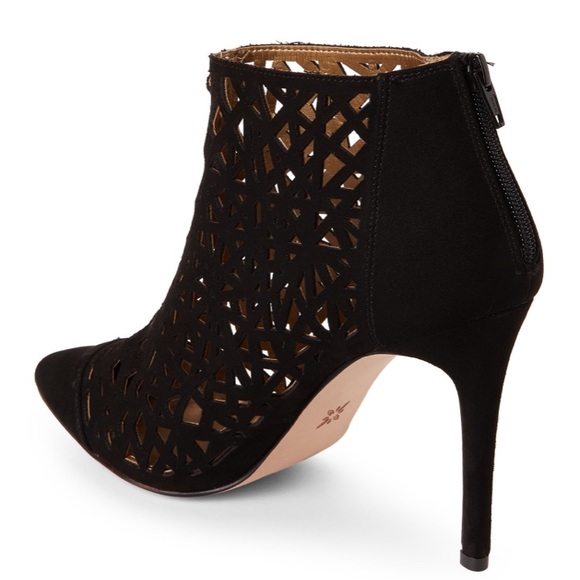 BCBG Black Laser Cut Microsuede Booties - Picture 3 of 8